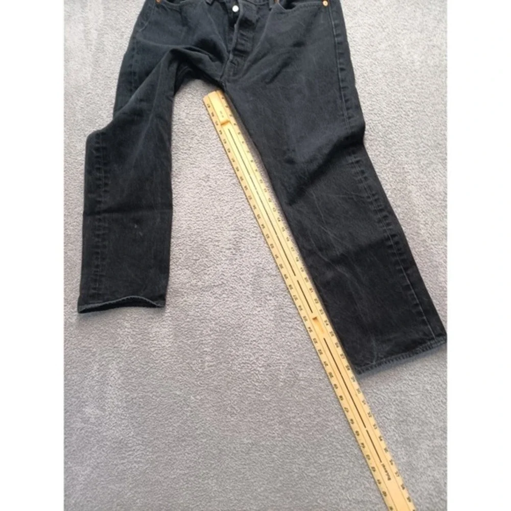 Levi's 501 Original Fit Men's W38 L30 Black‎ Denim Jeans Button Fly Straight Leg